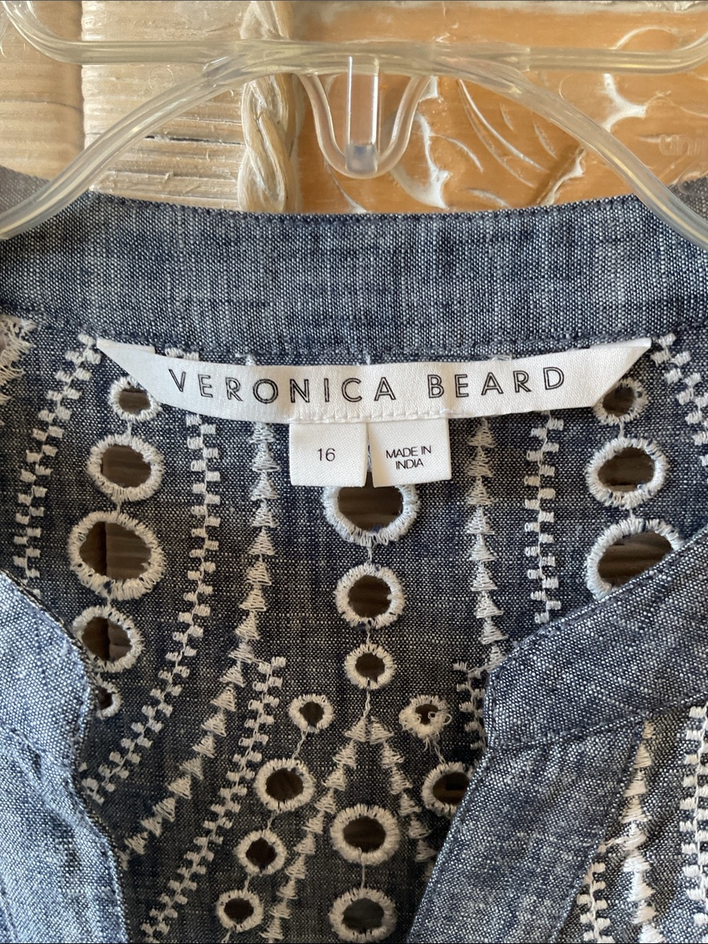 Ariana Cotton Chambray Tiered Minidress EUC by Veronica Beard - Picture 8 of 15